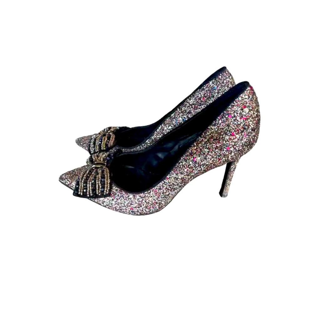 Sam Edelman Harriet glitter beading bow heels 7 Homecoming sorority rush - Picture 2 of 6